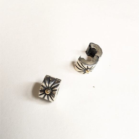 2PC Pandora Silver and Gold Sunburst Charms (Retired) - Picture 1 of 7